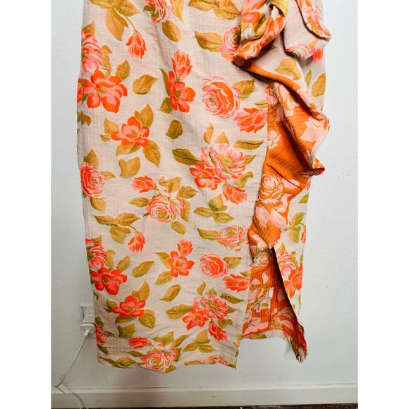 SHOSHANNA Multicolor Floral Cotton Blend Statement Bow Tie Merlin Dress Size 12 - Picture 7 of 16